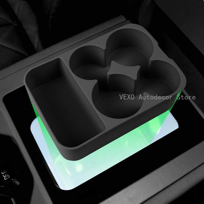 For BYD Leopard 8 Car Center Console Fridge Silicone Pad Mat Refrigerator Grid Anti-slip Water Holder Organizer Car Accessories