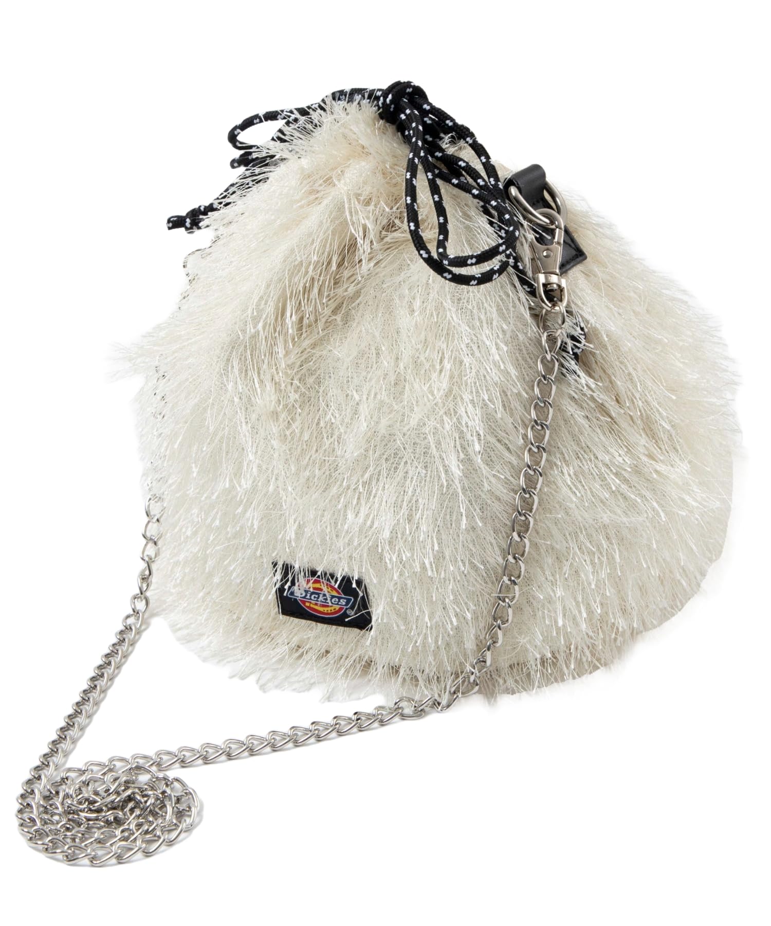 

WEGO Custom Dickies Fringe Drawstring Shoulder Bag, Off-White