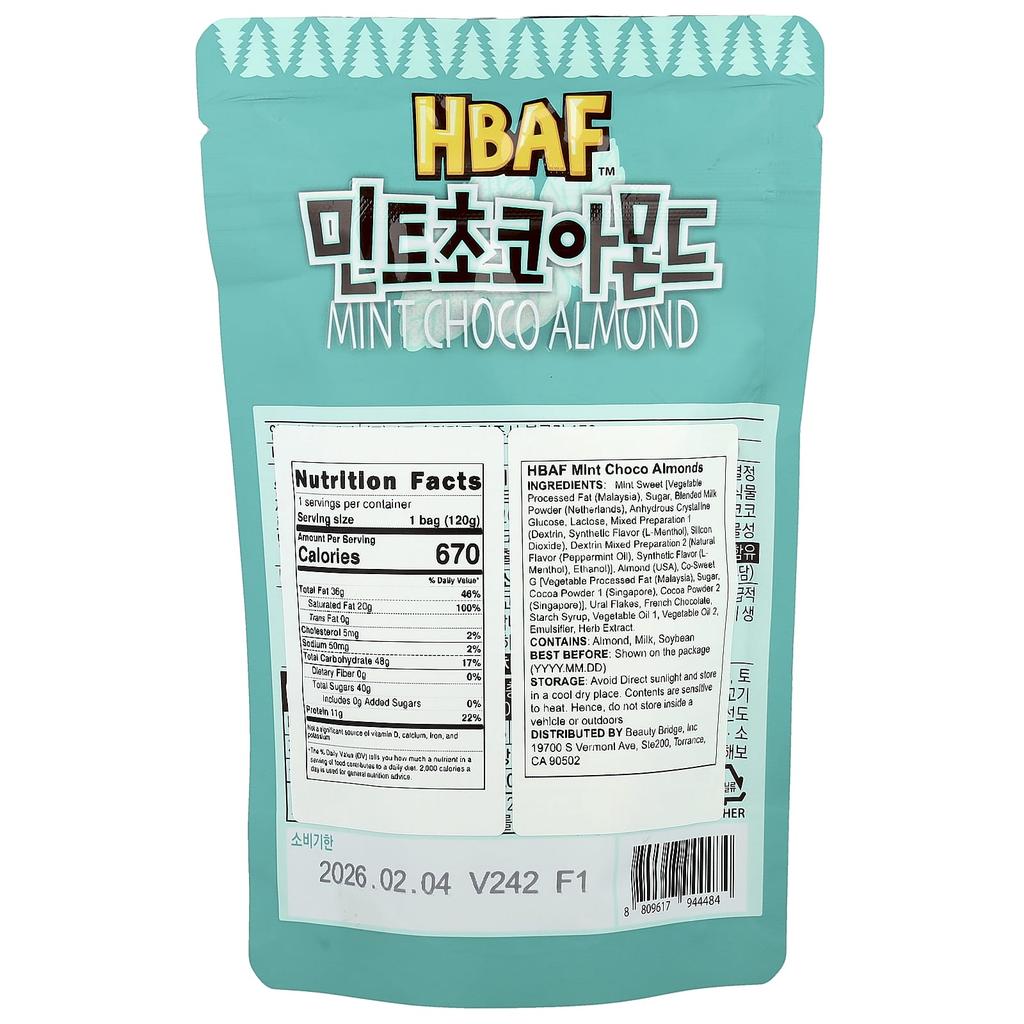 HBAF, Mint Chocolate Almond, 120g