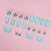 24 Pieces Leaf Buling Glitter Green Temperament Simple New Product Simple Autumn and Winter White  Nail Wear Nail