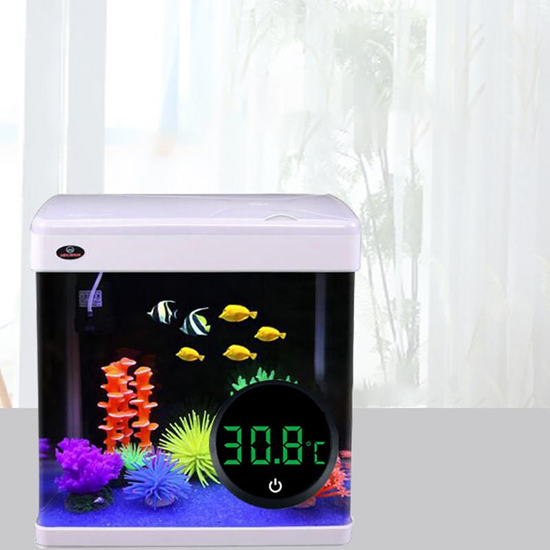 Aquarium Self-Adhesive Thermometer Lcd Digital Fish Tank Mini Thermometers Large Screen Monitor Terrarium Temperature Meter0-60℃