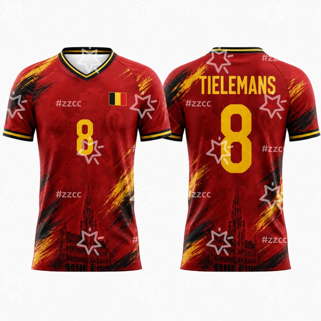 2026 Belgian Fan Football Jerseys De Bruyne, Lukaku Football Jerseys Summer Sports Men's T-Shirt Kid's Clothing Tee Y2k Woman