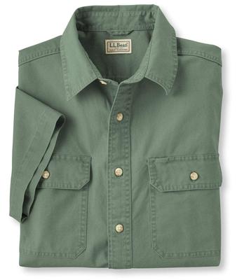 LL Bean Sunwash Canvas Short Japan Medium Bay 1000011928 Men's Shirt, Sleeve, Fit, Size, Leaf, Green,