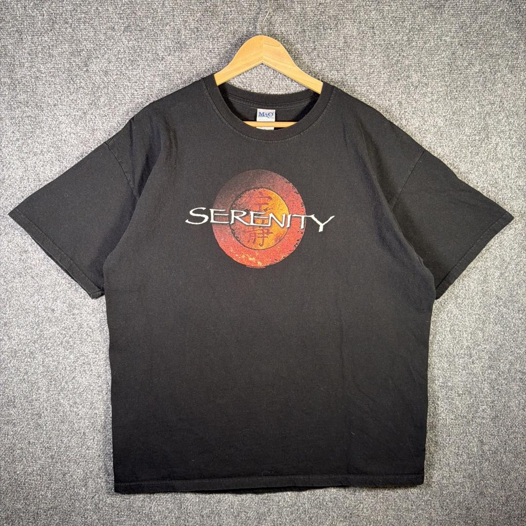 Vintage Serenity Shirt XL Black Y2K Sci Fi Firefly Movie Promo Universal Studios