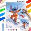 Digital Oil Painting Art Kit Stitch Snowboarding Winter Scene Hand Filled Home Decor