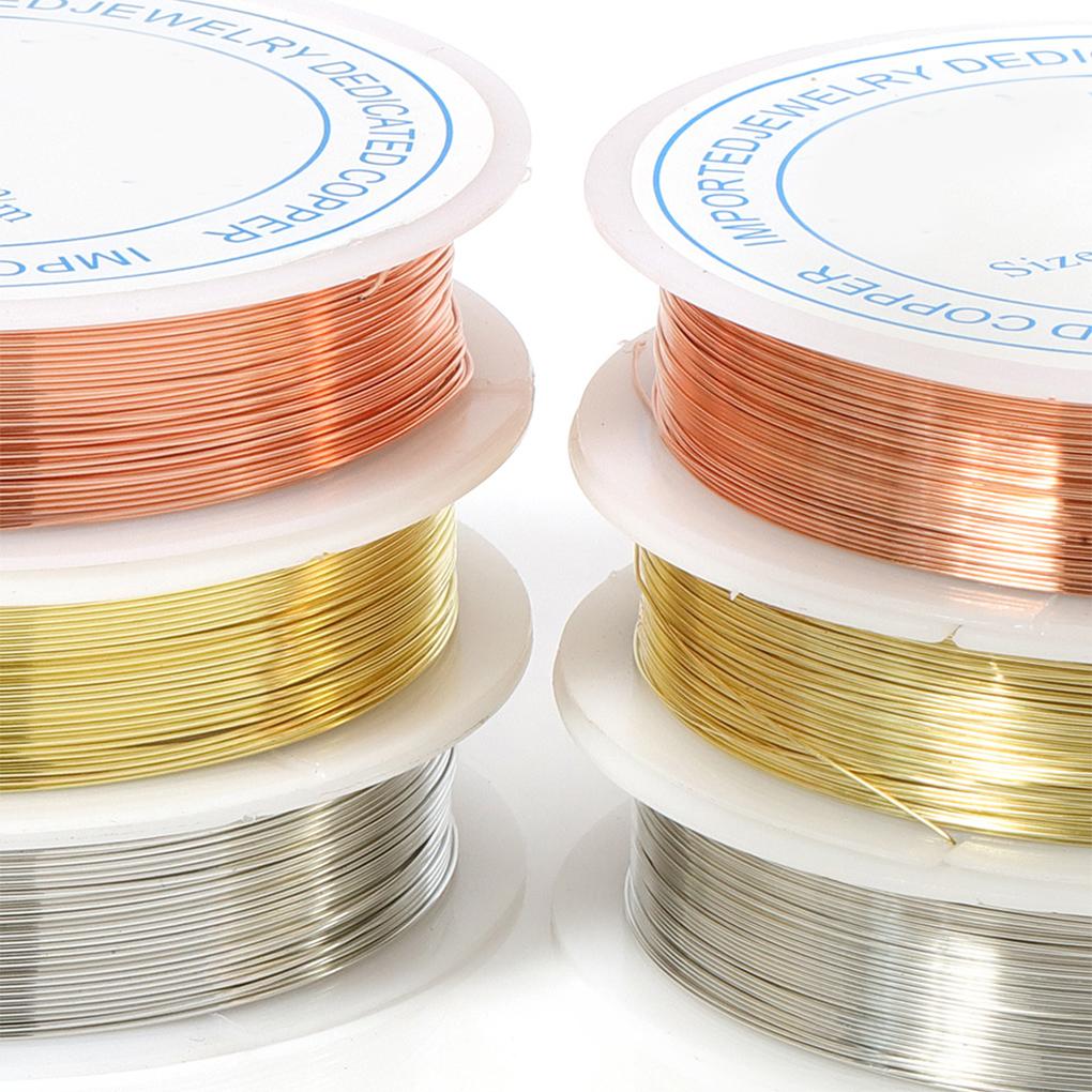 Yuwqqoajv 5 Stück Kupferdraht zum Perlenfädeln - Schmuckherstellungs-Enthusiasten Perldraht Metalldrähte Langlebig Modisch Große Auswahl, Rotbronze, 0,3 mm