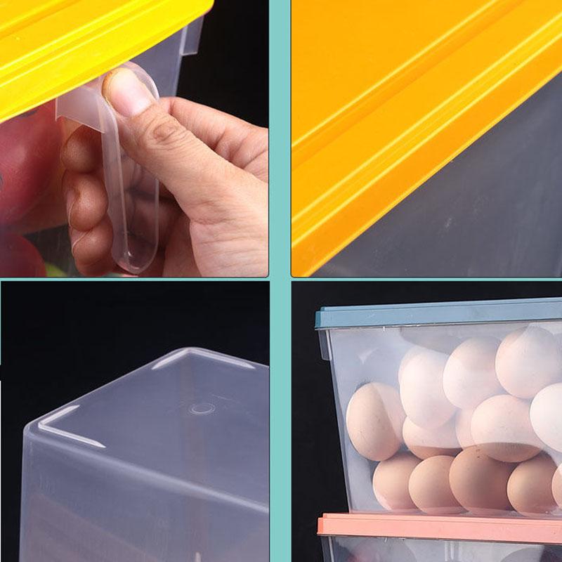 Kühlschrank Frischhalte Lebensmittel Aufbewahrungsbehälter Transparent Tragbar Eier Gemüse Obst Organizer mit Griff Feuchtigkeitsdicht