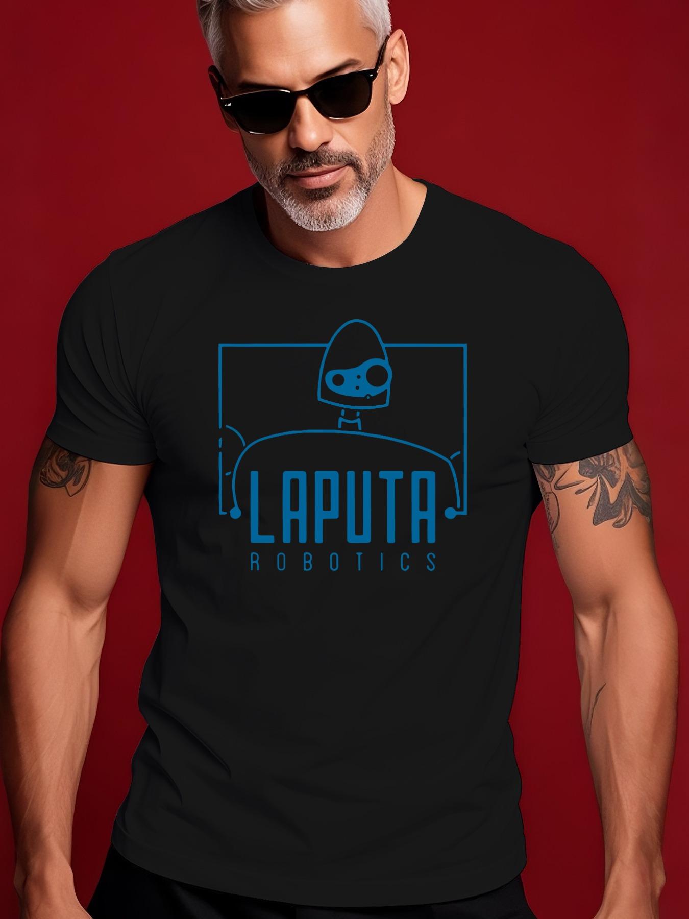 LAPUTA Short Sleeve - Summer Graphic Print Round Neck Tee T-shirt XXXXL