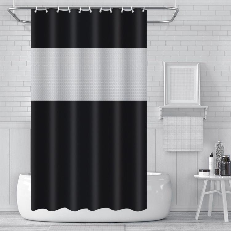 3D Printed PEVA Shower Curtain with Hooks – Thick, Waterproof, Mildew-Resistant Bathroom Partition