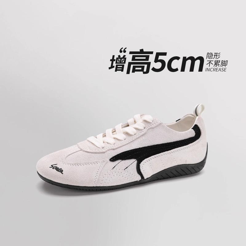 Leather retro black German training shoes women's 2025 summer new lace-up versatile Forrest Gump shoes sports casual racing shoes