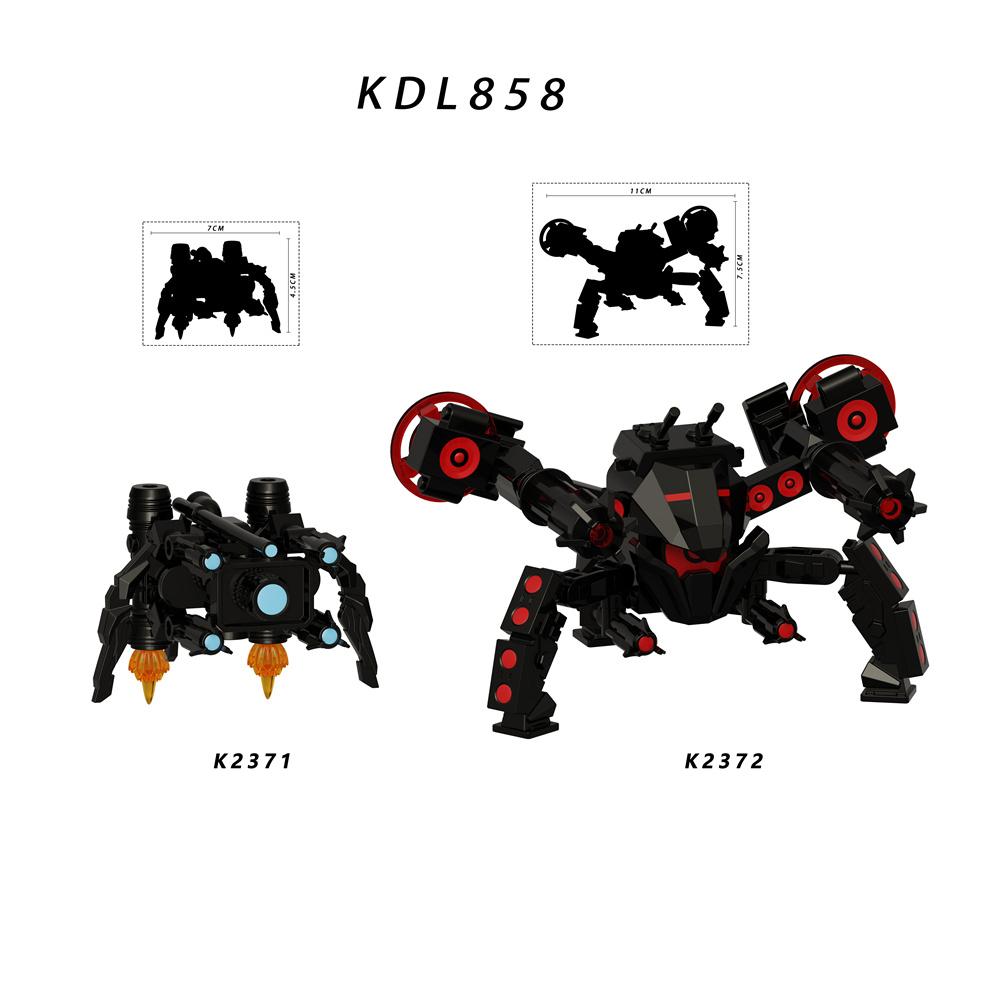 Mini socha pavoučího robota Stavebnice Sestavená figurka Domácí dekorace na stůl Ornament K2371 K2372