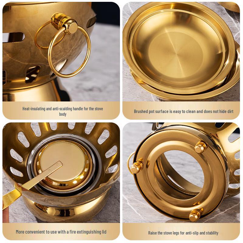 304 Stainless Steel Personal Hot Pot with Alcohol Stove