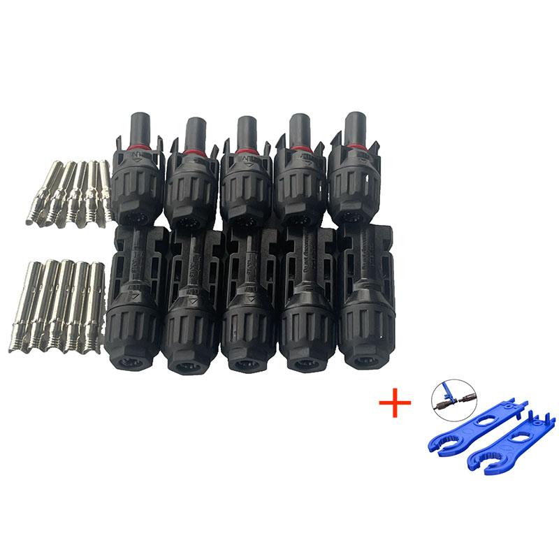 5/10 Pairs Solar Connectors PV Plugs 1000V 30A Solar Panel Connector Kit Available for PV/MC Cables 2.5/4/6mm²