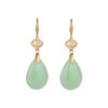 925 Sterling Silver Ruyi Water Drop Jade Earrings - Versatile Hollow Inlaid Design for Women