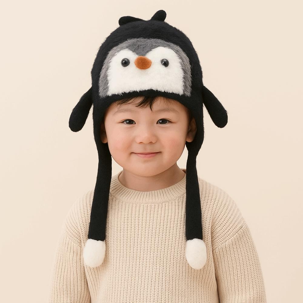 Breathable Cartoon Penguin Balaclava Hat Windproof Plush Penguin Hat  Outdoor Activities