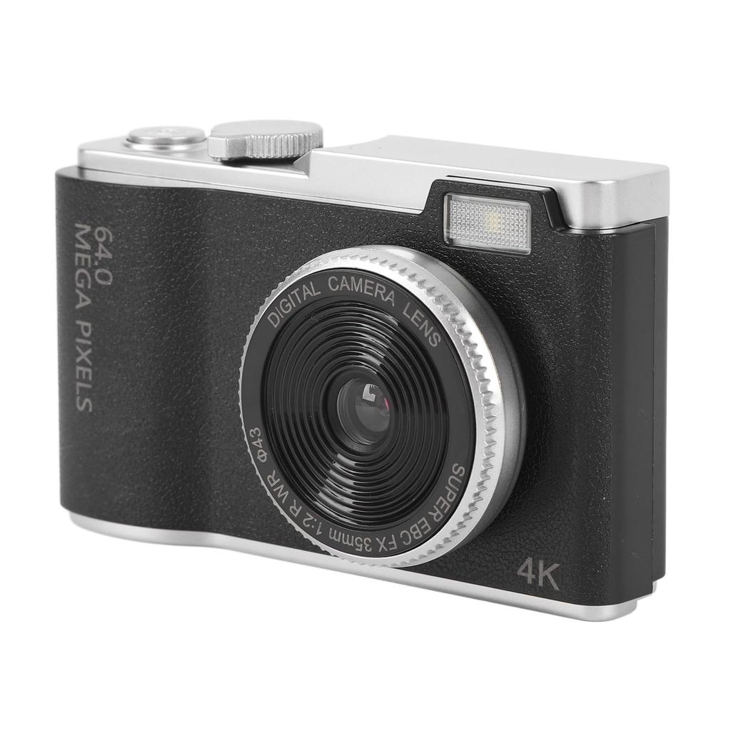 4K Digital Camera for Photography, 64MP Vlogging Camera with 16x Zoom, Vintage CCD Selfie Camera, 2.4-inch Screen Compact Camera, Retro Travel Camera