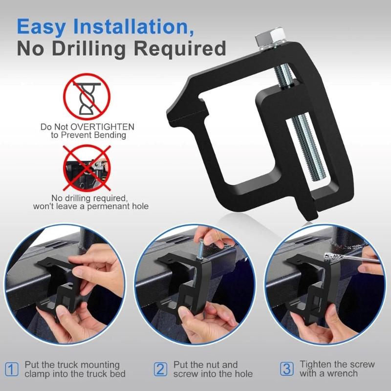 Pachet de 2 Cleme de Montaj Rezistente la Rugină pentru Capace de Camion Toppers Rulote Clip Carcasă Rezistentă Instalare Rapidă Accesorii Camioane