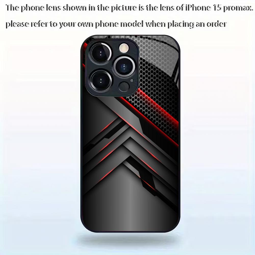 Mode geometrisch patroon gehard glazen telefoonhoes geschikt voor iPhone 17 16 15 14 13 12 11 Pro/Max/Plus anti-val achterkant