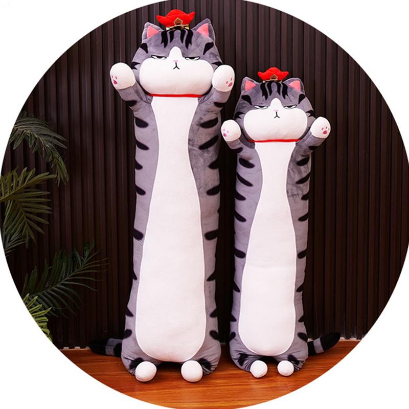 Kawaii Long My Emperor Cat Plush Toy Cute Animal Cat Soft Office Break Nap Sleeping Pillow Cushion Stuffed Gift Doll for Kid Boy