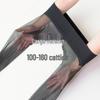 Seamless Plus Size Silky Black Sheer Stockings with Open Crotch for Women