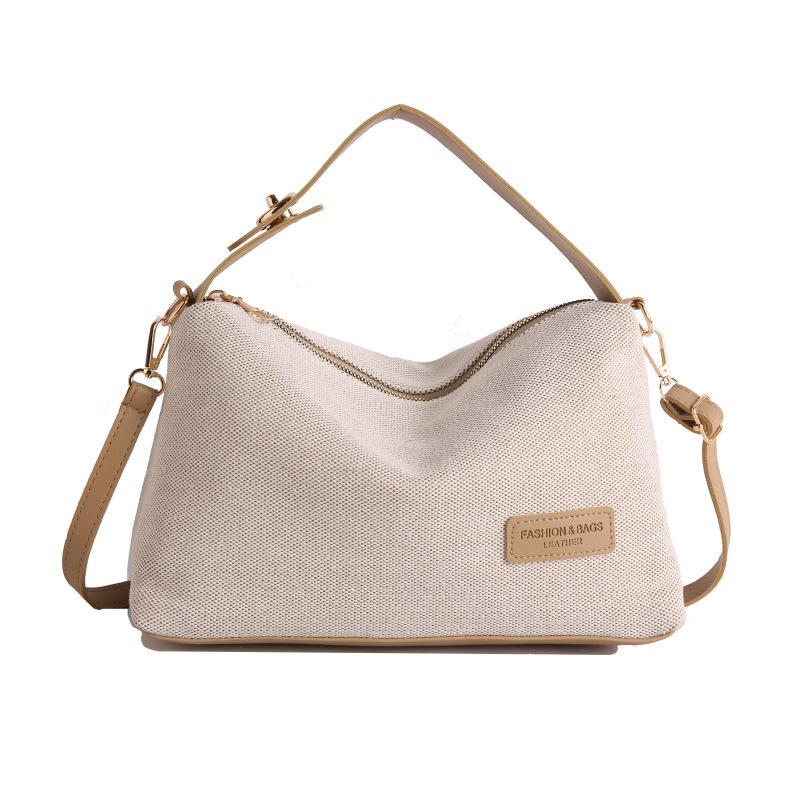 MultiColor Canvas And Faux Leather Hobo Underarm Bag For Women Casual Shoulder Crossbody Bag With Adjustable Strap For Daily Use