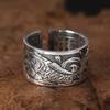 New Original Design Koi Fish Pattern Opening Ring Fashion Minority Charm Men and Women Wear Decoration Party Gift