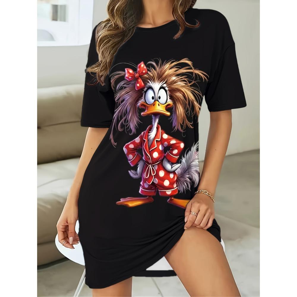 Women'S Letter Print Nightgown, Comfortable Choice for Night