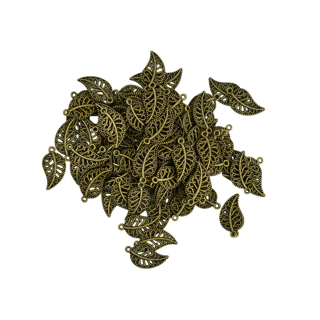 50pcs leaves charms pendant---18x10mm Antique silver DIY jewelry handmade base material
