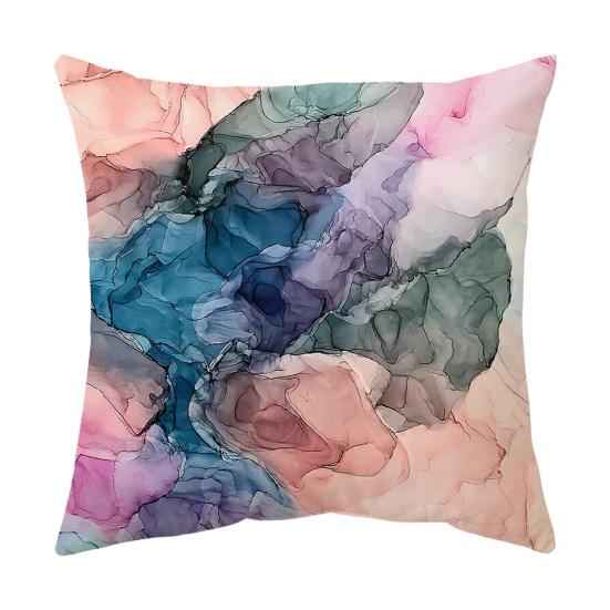 Pillow Cover Soft Texture Easy Care Polyester Abstract Marble Printed Cushion Throw Case Furniture Supplies