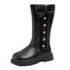 Autumn Winter Girls Boots Bow Lace Princess Shoes Outdoor Non-slip Child High Top Boots Windproof Waterproof Kids Casual Shoes