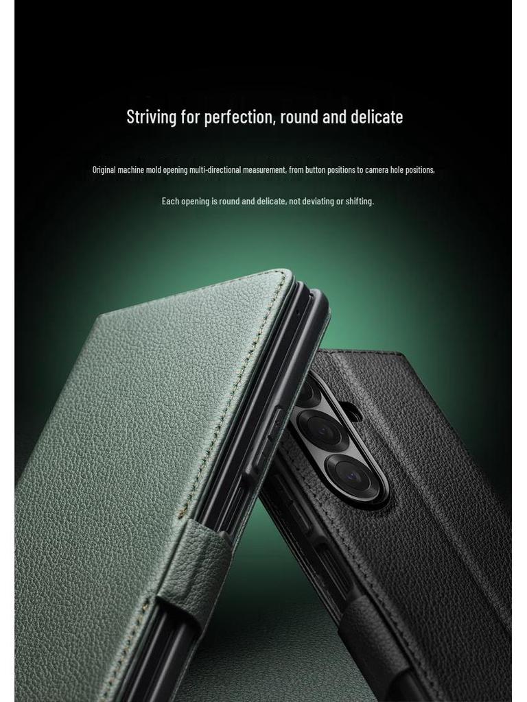 Étui à rabat magnétique en cuir véritable Chali pour Samsung Galaxy Z Fold7