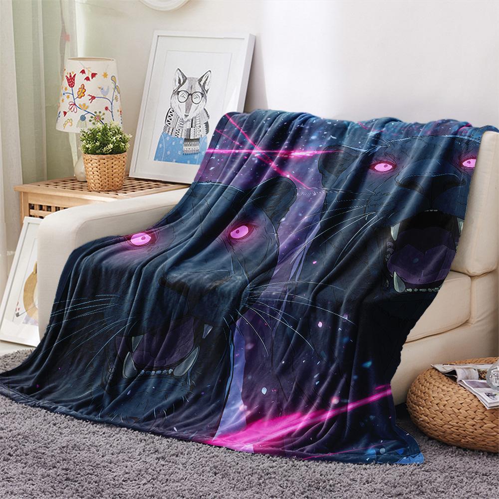 Black Panthers Print Flannel Blanket, High Quality Comfortable for All Seasons, Home Decor, Warmth and Comfort