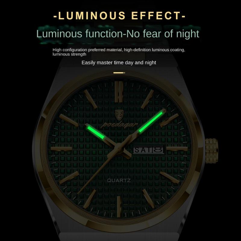 Top Brand New Style Simple Men's Watch Waterproof Double Calendar Quartz Fashionable Luxury Luminous Wristwatch