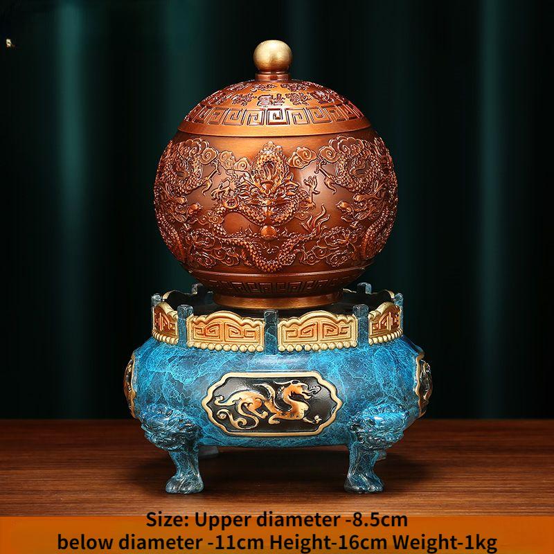 

Все медные девять поворотов Qiankun Ding Установите привлекающую богатство благовонную курильницу для гостиной из сандалового дерева и агарового дерева