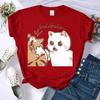 Summer Fun Two Cats Arguing 3D Printed Female T-Shirt Summer O-Neck T Shirt Womens Fashion All-Match Clothing Soft Hip Hop Sportswear