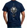 Nautical Skull Anchor Graphic Tee for Unisex Unisex Vintage Compass Print Tshirt 100 Cotton Short Sleeve Casual Summer Top