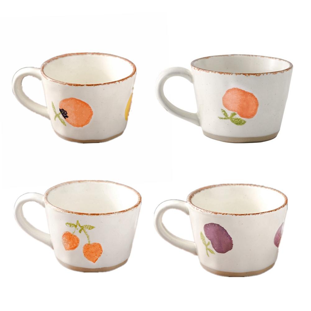 

Керамическая чашка для завтрака емкостью 360 мл с ручкой, кружка с фруктовым узором, керамическая кружка