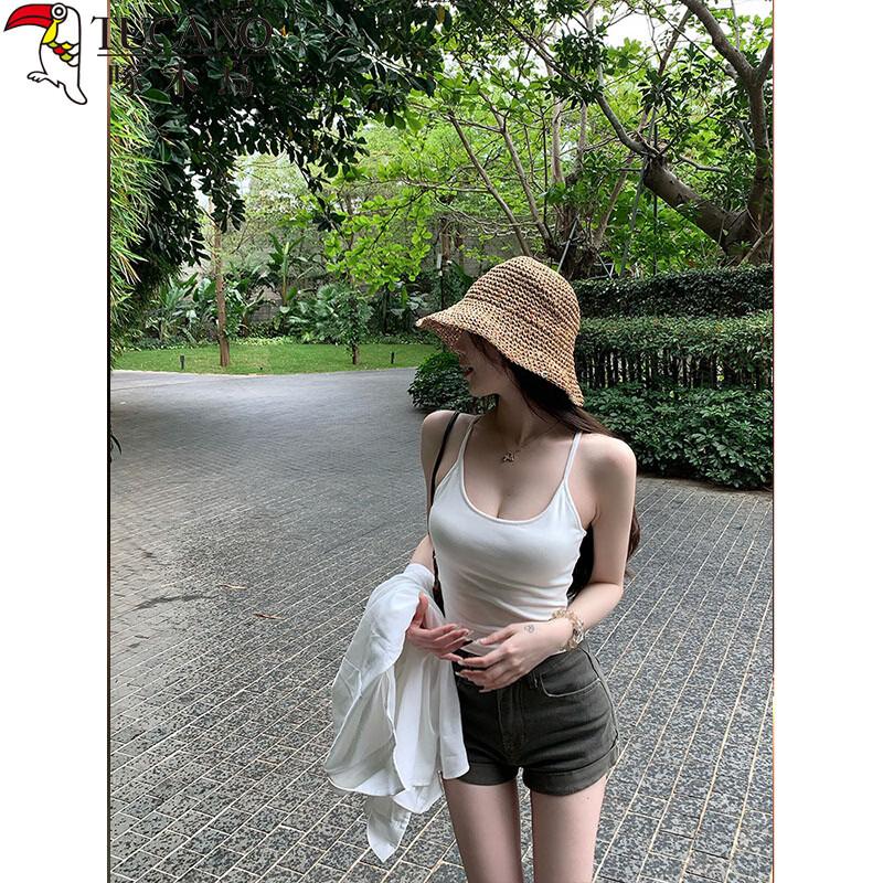 Women s Sexy Backless Slim Camisole with Built-in Bra S