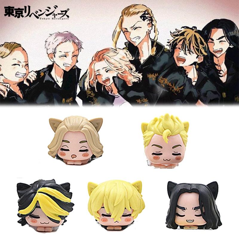 5-piece Tokyo Avenger Cat-ear Sleeping Handmade Pvc Figures Set