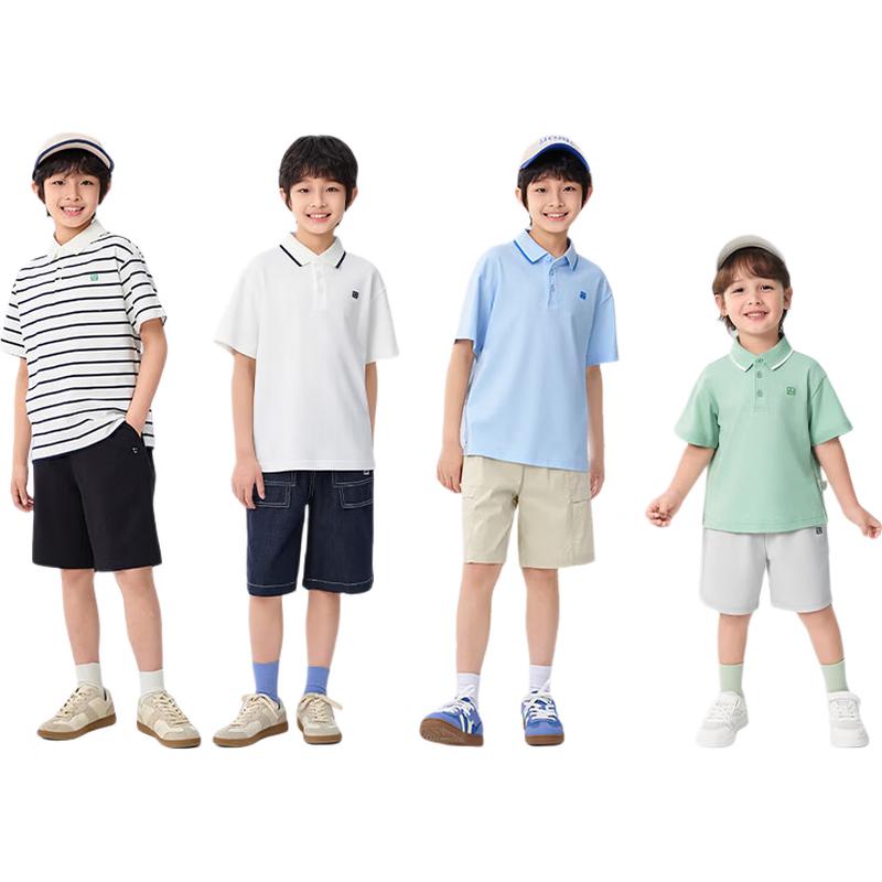 Balabala Boys' Cool-Feel Short Sleeve Polo Shirt