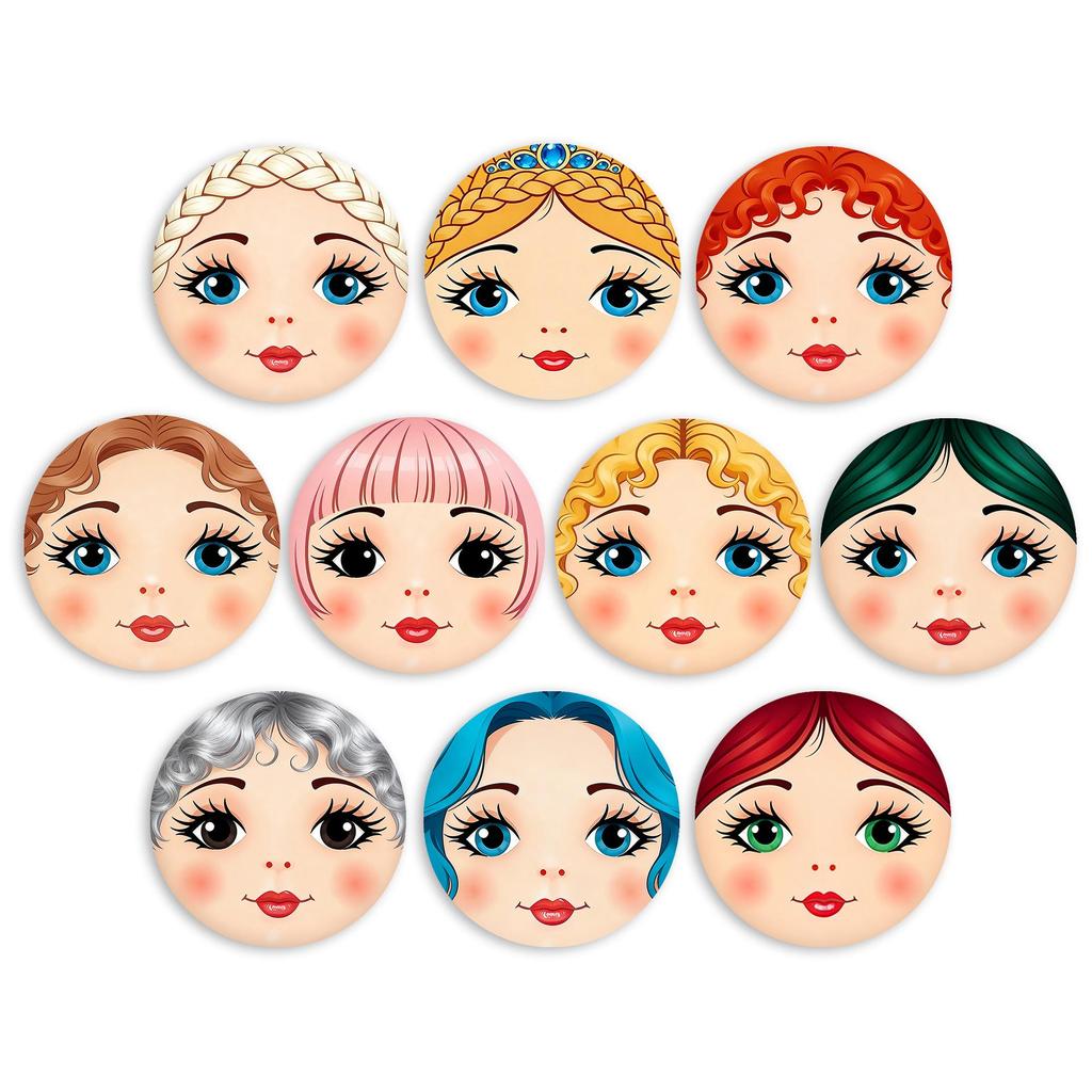 Russian Matryoshka Doll Crystal Glass Cartoon Face Refrigerator Magnets