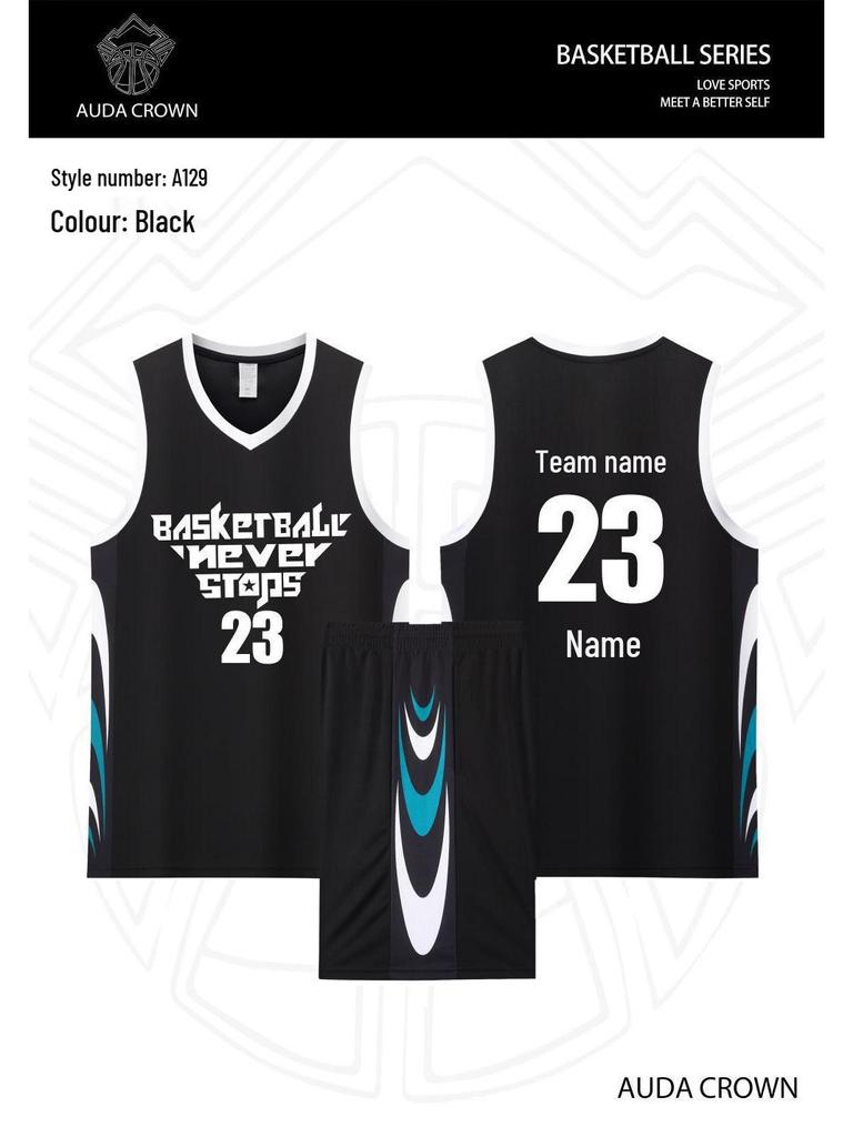 Men's Quick-Dry Breathable Basketball Uniform with Customized Team Letters and Numbers