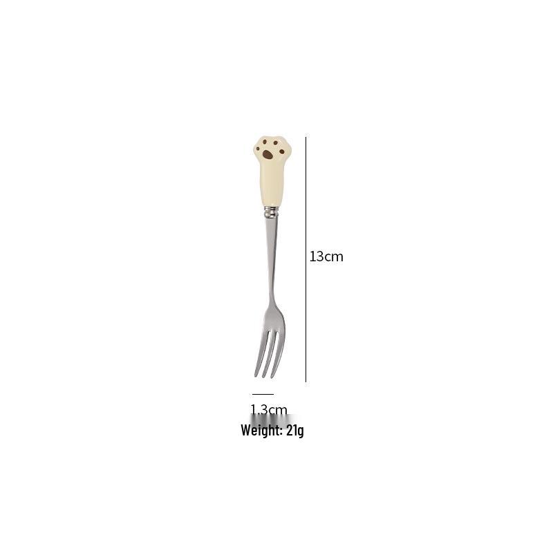 Cartoon Children's Stainless Steel Long Handle Spoon & Fork Set