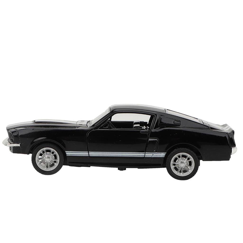 1:32 Mini Simulationslegierung Rückziehauto Licht und Ton Modell Spielzeugfahrzeug Kindergeschenk (Schwarz)