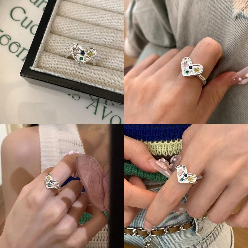 Stylish Adjustable Heart Shaped Ring For Women Featuring Unique Design And Fashionable Elements