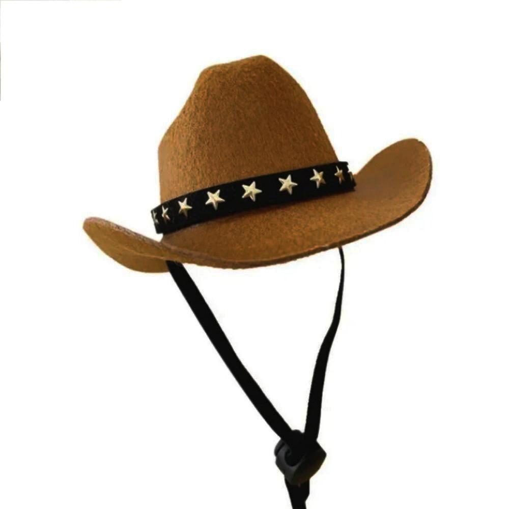 Non-woven Dog Costume Top Hat Adjustable Cat Headwear Pets Star Cowboy Hat  Pet Party