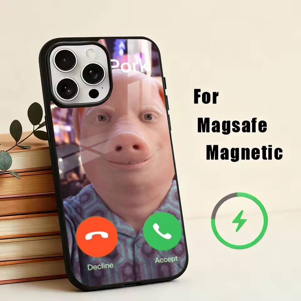 D-John Pork is Calling. Answer Call  Phone Case For iPhone17,16,15,14,13,12,11 Plus,Pro Magnetic with Magsafe Wireless Charging