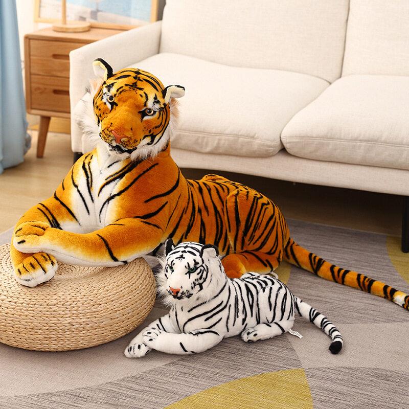 Kawaii Real Life Tiger Plush Toy Pillow Soft Stuffed Animal Tiger Plushies Doll Gift Idea Ideal for Children Kids Home Decoration