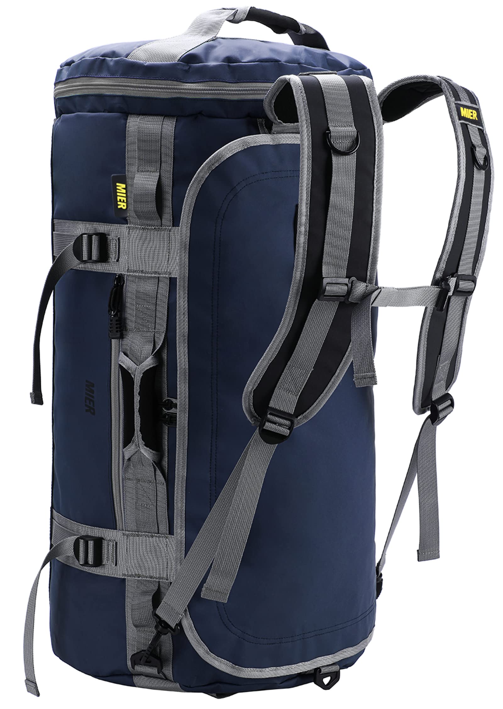 

MIER Велика вулична сумка-даффл, спортивна сумка для спортзалу з перетворенням на синій рюкзак, Рюкзак, Водонепроникна, 90л, синій