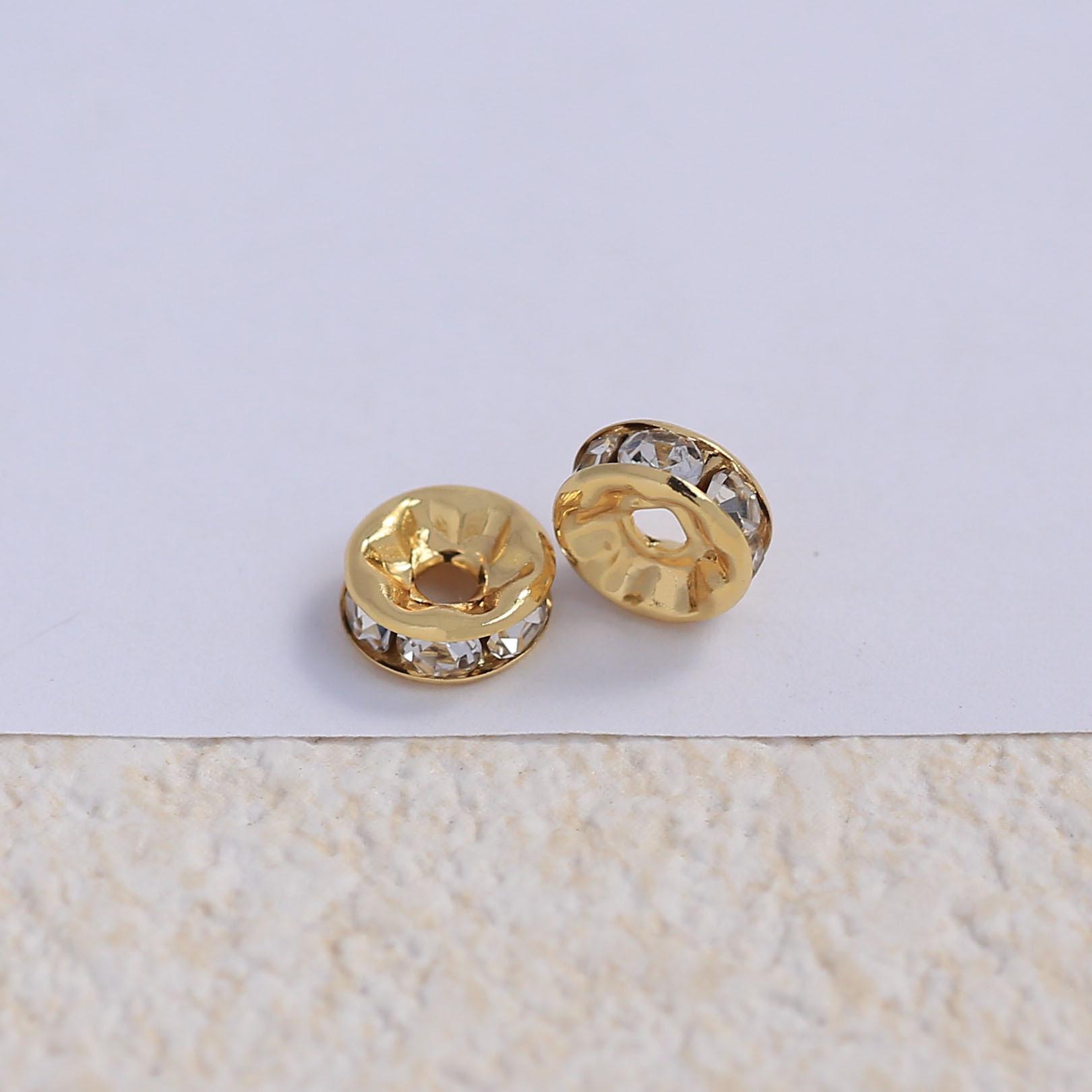 18k Gold Filled Spacer Beads with Zirconia for DIY Jewelry: Bracelets, Necklaces